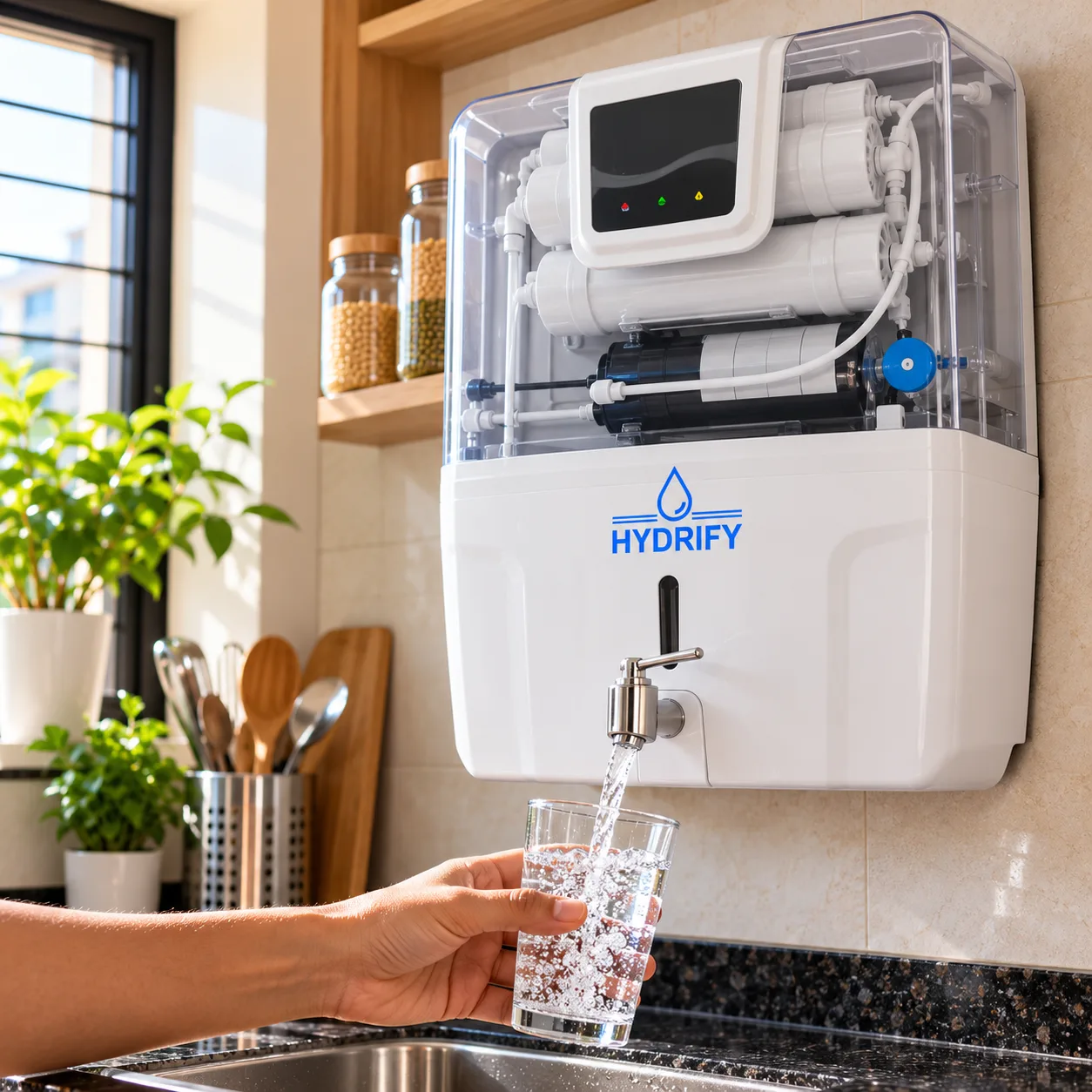 Hydrify Purifier in a Sunlit Kitchen