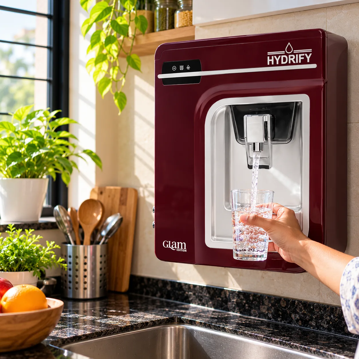 Hydrify Glam Edition RO Purifier in Modern Kitchen